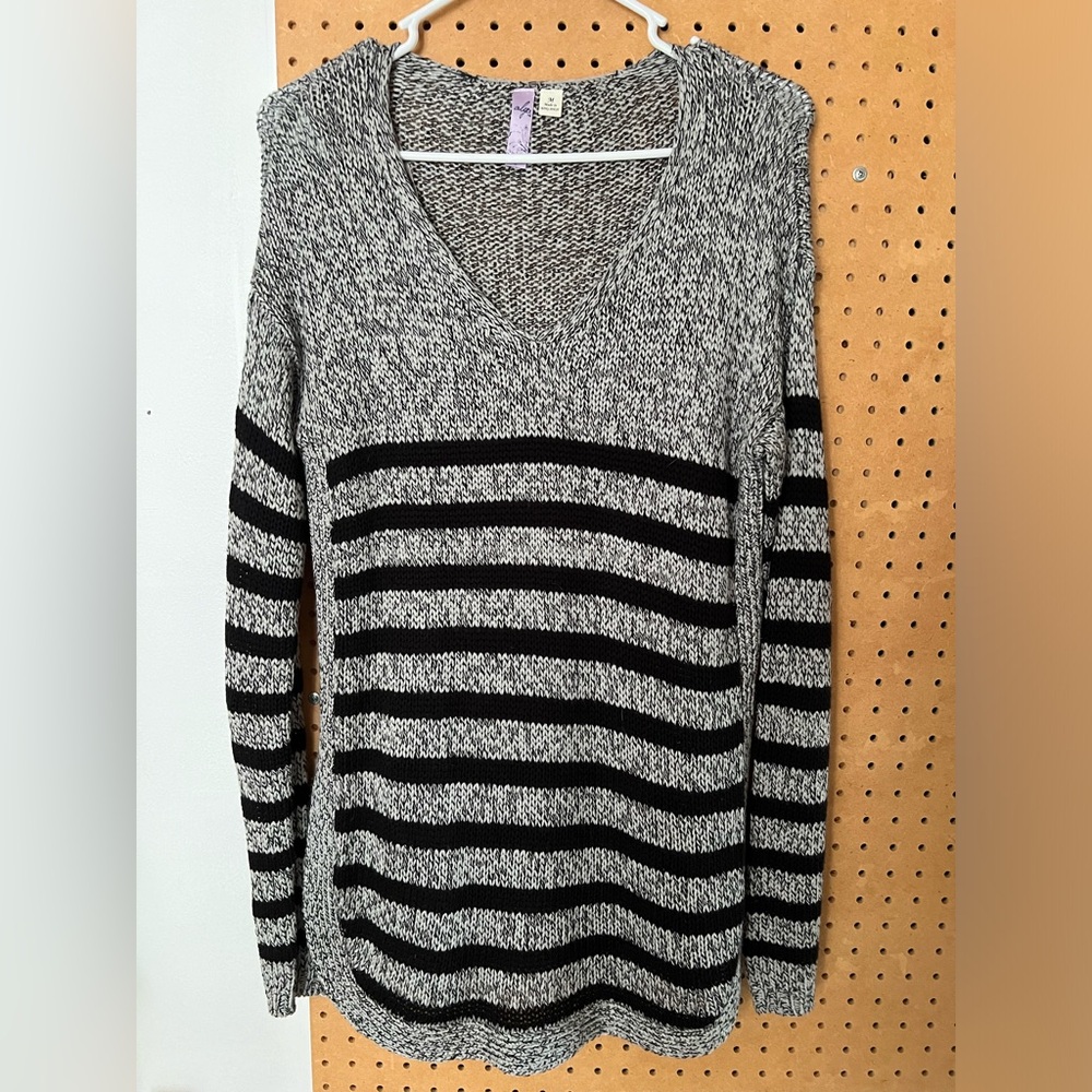 Gray striped sweater